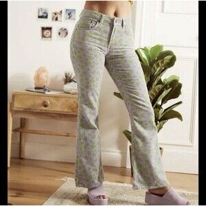 Urban Outfitters Ragged Jeans Priest Beatnik Corduroy Flared Pants 32 Purple